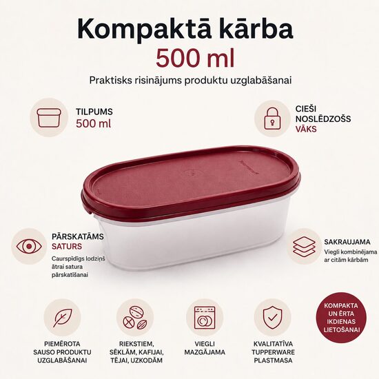 Kompaktā kārba 500ml (bordo) (atlaide -39%)