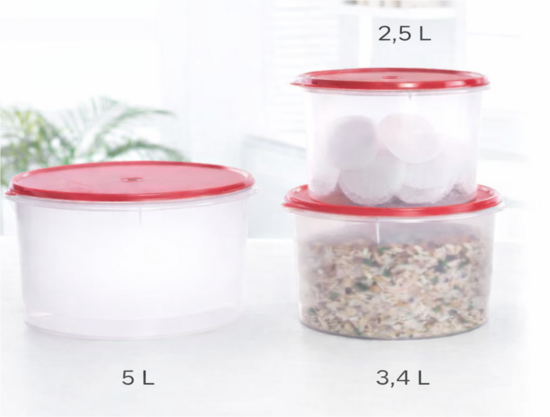 Apaļo modulāro kārbu komplekts 2,5l + 3,4l + 5l (-50% atlaide) 
