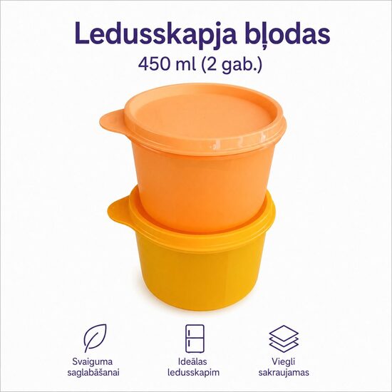 Ledusskapja bļodas 450 ml (2 gab.) (-28% atlaide)