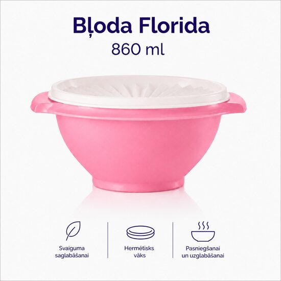 Bļoda Florida 860ml, rozā (atlaide -17%)