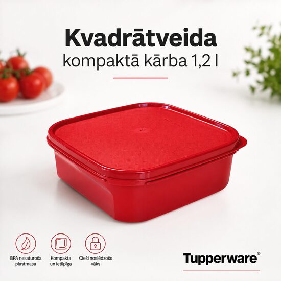 Kvadrātveida kompaktā kārba 1,2 l (atlaide -32%)