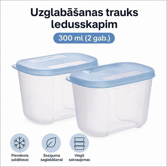 Uzglabāšanas trauks ledusskapim 300 ml (2 gab.) (atlaide -24%)