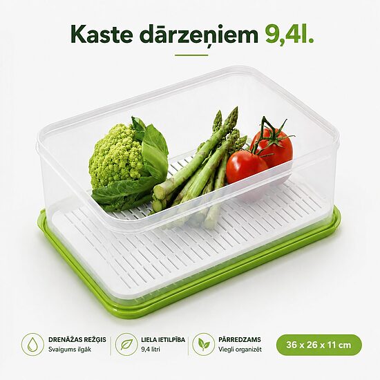 Kaste dārzeņiem ar resti 9,4l (-38% atlaide)