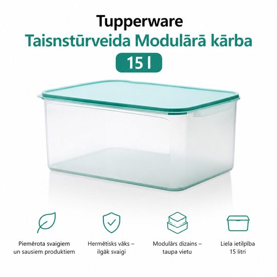 Taisnstūrveida Modulārā kārba 15 l (atlaide - 22%)