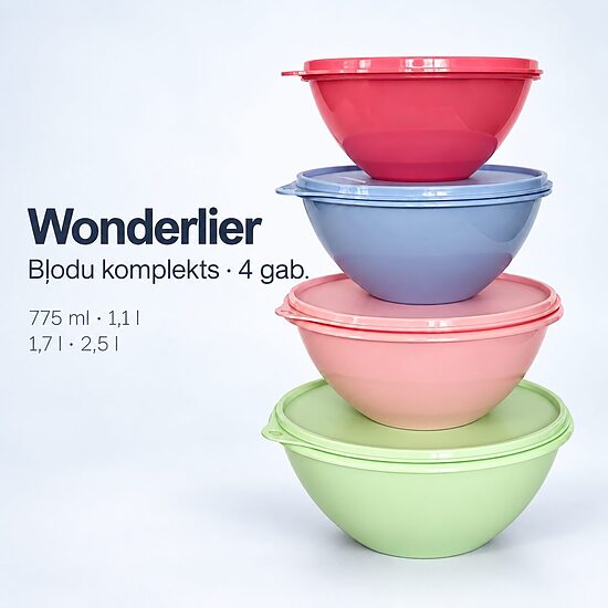 Wonderlier bļodu komplekts (4) 775ml, 1.1l, 1.7l, 2.5l (atlaide -37%)