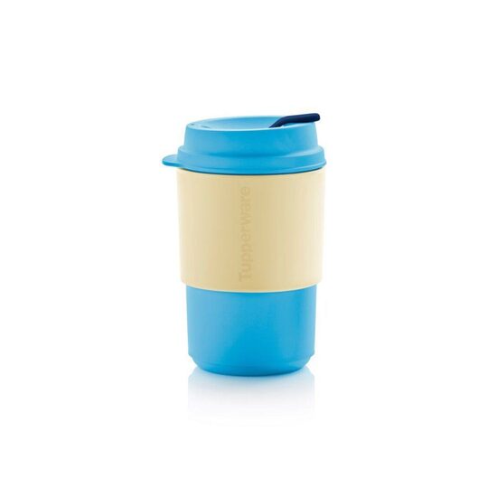 Krūze līdzņemšanai 350ml (dzeltens silikona apvalks)
